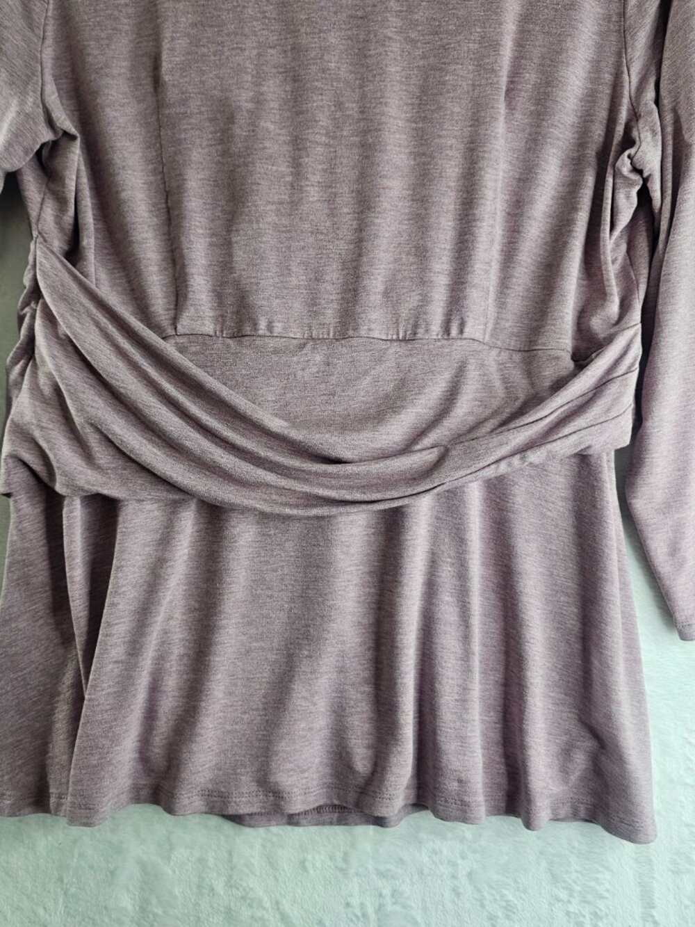 J. Jill Wearever Women Tunic Top Lavender V Neckline 3/4 Sleeve Size XL Stretch - Picture 9 of 13